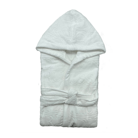 Accappatoio Overlogo ! Trussardi Unisex con Cappuccio in Pura Spugna di cotone -Eleganza e stile