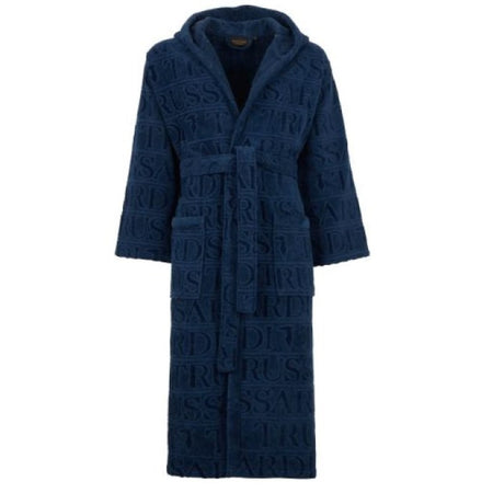 Accappatoio Overlogo ! Trussardi Unisex con Cappuccio in Pura Spugna di cotone -Eleganza e stile