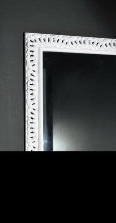 MOBILI2G - Specchiera laccata bianco lucido rettangolare Misure: 70 x 90 x 4