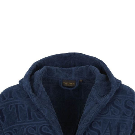 Accappatoio Overlogo ! Trussardi Unisex con Cappuccio in Pura Spugna di cotone -Eleganza e stile