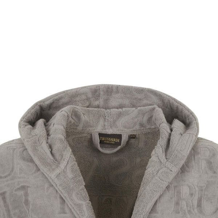 Accappatoio Overlogo ! Trussardi Unisex con Cappuccio in Pura Spugna di cotone -Eleganza e stile