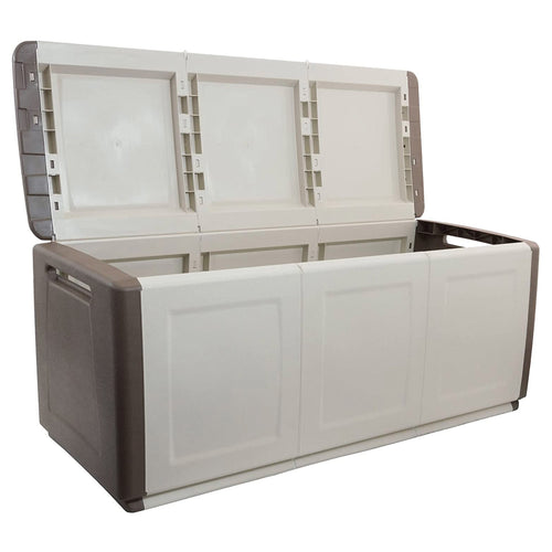 Baule cassapanca multiuso porta cuscini in Resina da esterno con maniglia Made in Italy