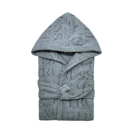 Accappatoio Overlogo ! Trussardi Unisex con Cappuccio in Pura Spugna di cotone -Eleganza e stile