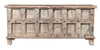 Biscottini Cassapanca antica originale in legno di teak intagliato con finitura decapata