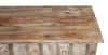 Biscottini Cassapanca antica originale in legno di teak intagliato con finitura decapata