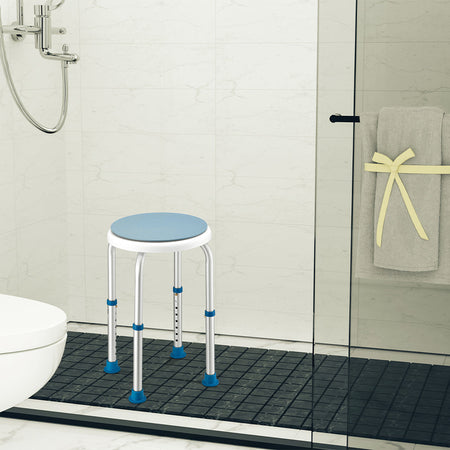 Sgabello Doccia Anziani Bambini Seduta Girevole Altezza Regolabile Antiscivolo