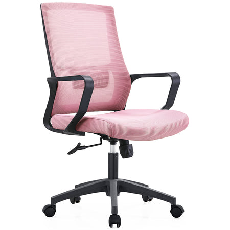 Sedia Scrivania Ufficio Protezione Lombare Traspirante Altezza Regolabile Rosa