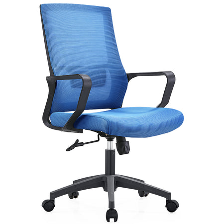 Sedia Scrivania Ufficio Protezione Lombare Traspirante Altezza Regolabile Blu