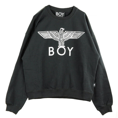BOY LONDON Felpa Girocollo Uomo Eagle Textured Sweat Black/white da uomo