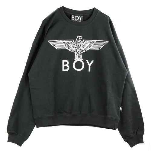 BOY LONDON Felpa Girocollo Uomo Eagle Textured Sweat Black/white da uomo