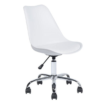 Sedia Poltrona Scrivania Base in Acciaio Ufficio Cameretta Design Moderno Bianco