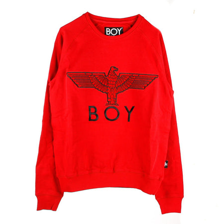 BOY LONDON Felpa Girocollo Uomo Eagle Applique Red/black da uomo