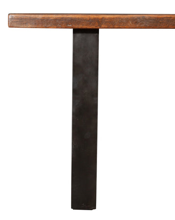 Biscottini Tavolo con base in ferro e piano in legno massello riciclato di rovere