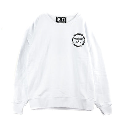 BOY LONDON Felpa Girocollo Uomo Eagle Backprint Sweat White/black da uomo