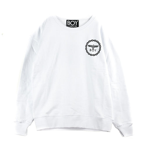 BOY LONDON Felpa Girocollo Uomo Eagle Backprint Sweat White/black da uomo