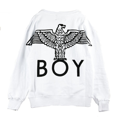 BOY LONDON Felpa Girocollo Uomo Eagle Backprint Sweat White/black da uomo