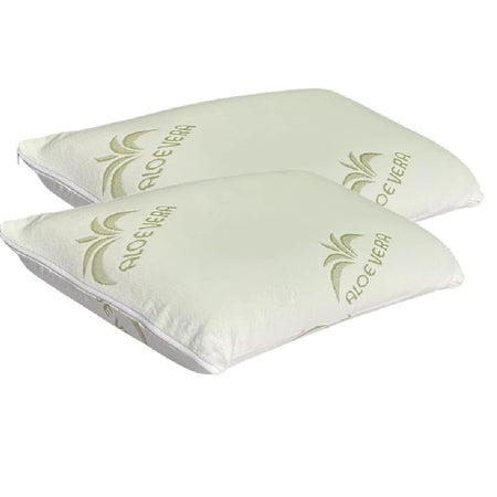 Cuscino Guanciale Memory Foam Forma Saponetta Aloe Vera 70x40 H15cm Sfoderabile