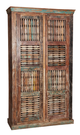 Biscottini Biscottini Stipo Armadio Libreria Legno Massello Riciclato 120x44x213 Coloniale