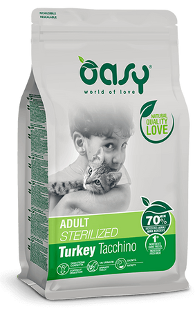 Oasy Lifestage Adult Sterilized Tacchino per Gatti