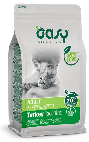 Oasy Lifestage Adult Sterilized Tacchino per Gatti