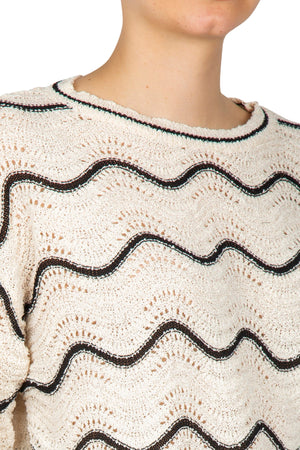 LA FEMME BLANCHE La Femme Blanche - Maglia - 451436 - Panna/Nero da donna