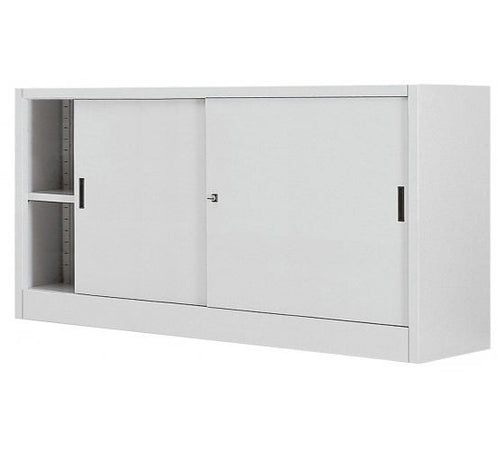 Armadio basso sopralzo metallico a piani con ante scorrevoli cm. 150x37,5x90H