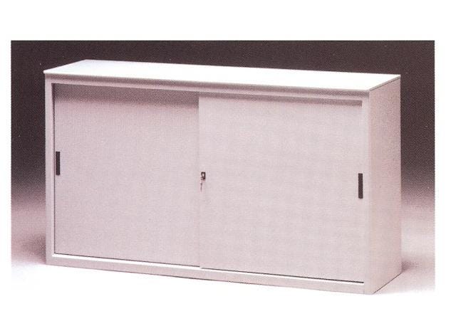 Armadio basso sopralzo metallico a piani con ante scorrevoli cm. 150x37,5x90H