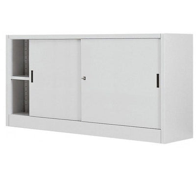 Armadio basso sopralzo di metallo verniciato con piani interni regolabili in altezza cm. 150x60x85H