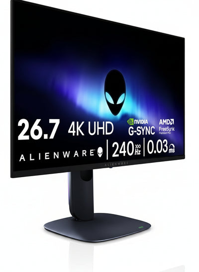 Alienware 27 Gaming Monitor - AW2725Q, 4K UHD (3840x2160), 240Hz, QD OLED, 0.03ms, NVIDIA G-SYNC Compatible, AMD FreeSync Premium Pro, HDR True Black 400, Dolby Vision, USB-C, 3 Year Warranty