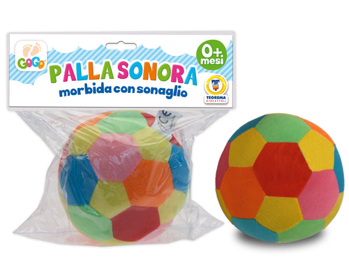 Palla sonora morbida con sonaglio piccola