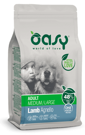 Oasy One Animal Protein Adult Medium/Large Agnello per Cani