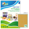 Etichetta Adesiva Arancio Fluo 70Fg A4 Tonda D25Mm (70Et/Fg Tico