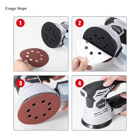 Disco in carta velcrato flessibile ed abrasiva con 8 fori 125 mm