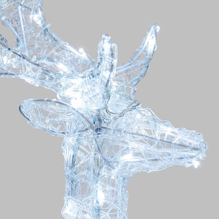 Renna luminosa in acrilico con led bianco freddo per esterno ed interno