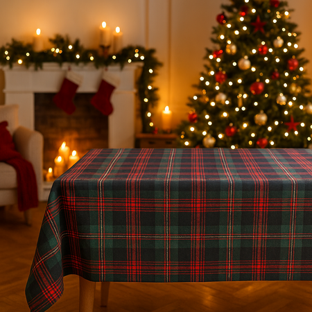 Tovaglia in plastica stile scozzese per tavolo di Natale 140 x 180 cm