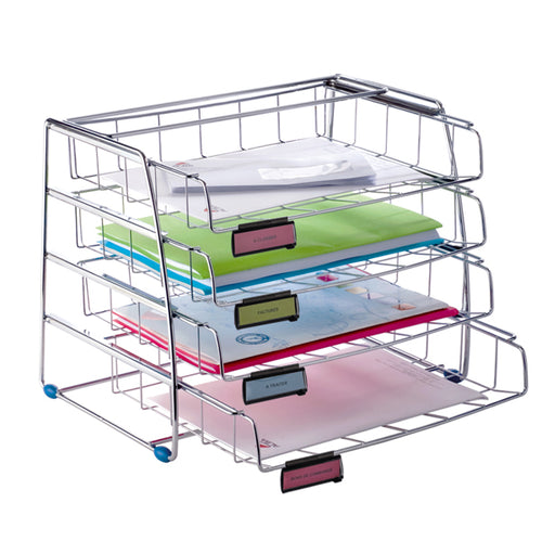 Set 4 Vaschette Scorrevoli Cor4I 6,5Cm In Metallo Alba