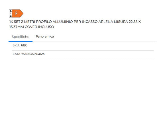 SHANYAO - SET 2 MT PROFILO ARLENA DEEP+COVER