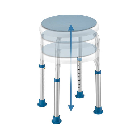 Sgabello Doccia Anziani Bambini Seduta Girevole Altezza Regolabile Antiscivolo