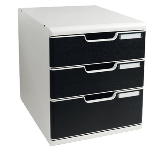 Cassettiera Modulo A4 3 Cassetti Grigio/Nero Exacompta