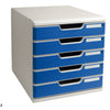 Cassettiera Modulo A4 5 Cassetti Grigio/Blu Exacompta