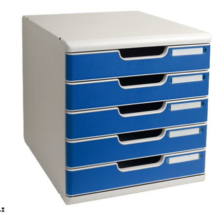 Cassettiera Modulo A4 5 Cassetti Grigio/Blu Exacompta