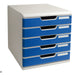 Cassettiera Modulo A4 5 Cassetti Grigio/Blu Exacompta