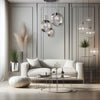 Lampadario Sospensione Metallo verniciato Stefy 3 Luci E27 Cromo/Satinato