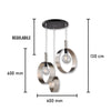 Lampadario Sospensione Metallo verniciato Stefy 3 Luci E27 Cromo/Satinato