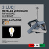 Lampadario Sospensione Metallo verniciato Molly 3 Luci E27 Bianco/Grigio