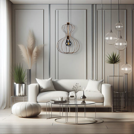 Lampadario a Sospensione Metallo Verniciato Giuli 1 luce Nero/Argento