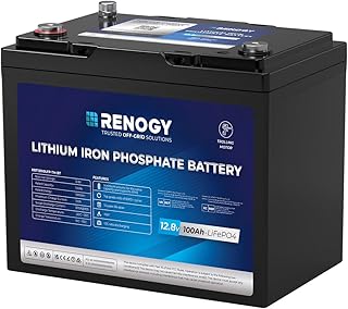 Renogy 12V 100Ah Trolling Motors LiFePO4 Lithium Battery with Bluetooth, 150A BMS 6000+ Cycles Deep Cycle Batteries, 12V Solar Battery 100Ah Battery for Trolling Motor, Cabins, Marine, Motorhomes