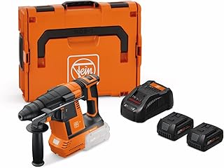 FEIN Cordless Hammer Drill ABH 18-26 AS Set 5 Ah, with SDS Plus and an Impact Energy of 2.6 Joules for Drilling in Concrete up to 26 mm, 2 Batteries 5 Ah and Charger, Brushless Motor