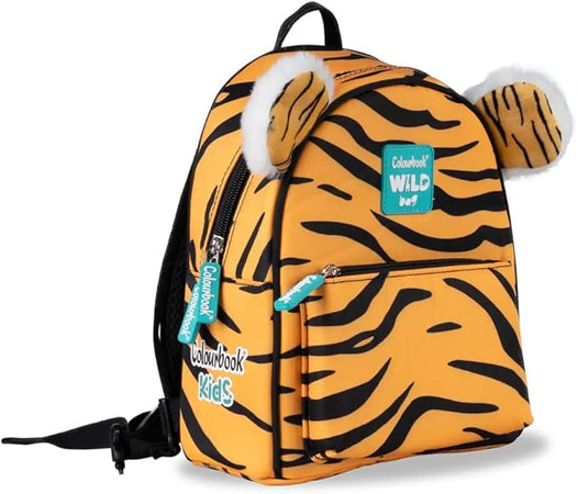 Mini Zaino Wild Bag Tigre Colourbook Wild - Zaino Asilo, Zainetto Bimbi,Spallacci Regolabili, Cintura Toracica 20x24x11 cm