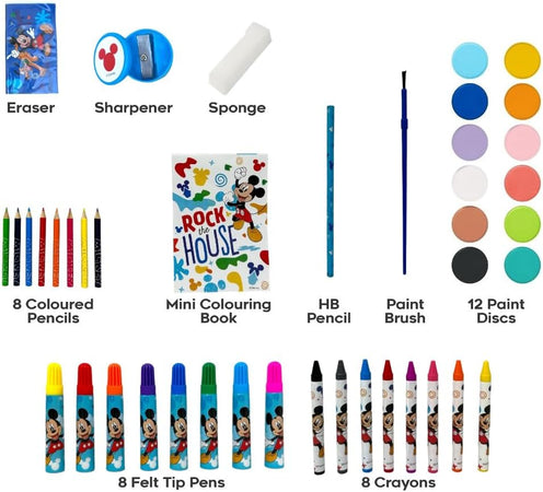 Valigetta Disney topolino set 52 pezzi di colori e cancelleria i kit disegno e pittura